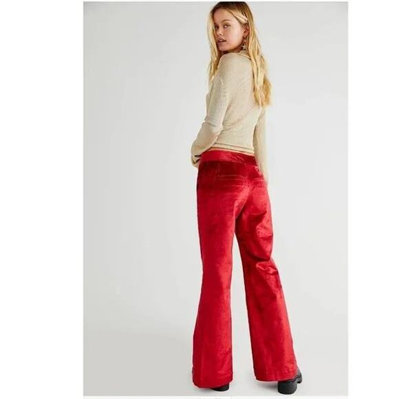 Free People Walk With You Velvet Trousers - US 14/UK 18 - Picture 2 of 3